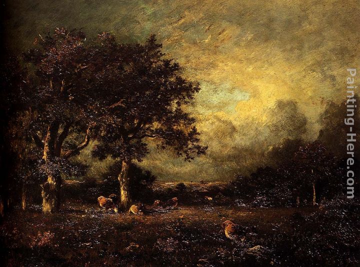 Landscape with Cows painting - Jules Dupre Landscape with Cows art painting